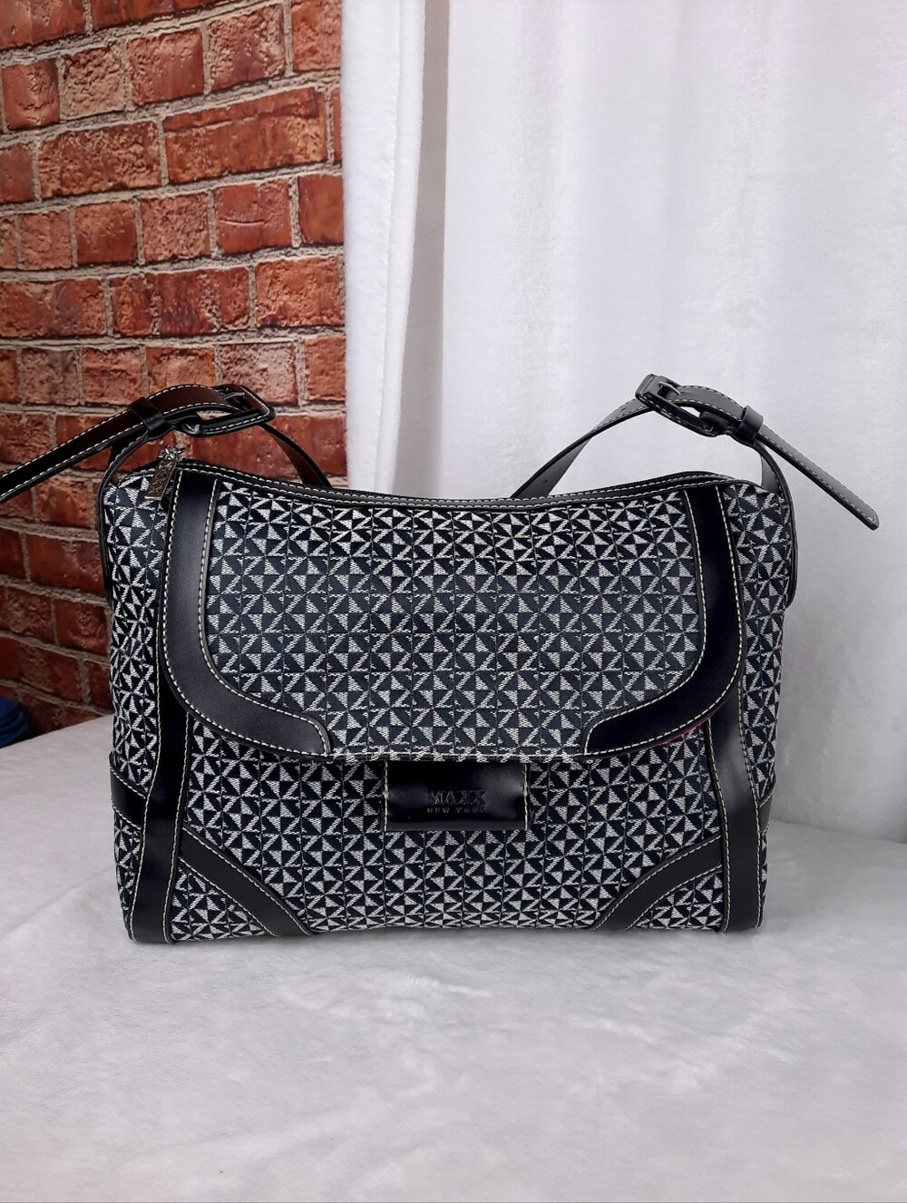 Maxx New York Black Signature Shoulder Bag